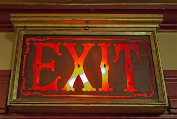 Paramount Theatre, Austin: Lobby Exit Sign