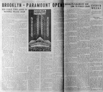 News of the theatre’s opening, as printed in the 8th December 1928 edition of <i>Publix Opinion</i> (3.1MB PDF)