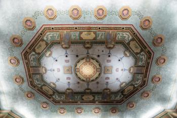 Pasadena Civic Auditorium: Auditorium ceiling from Orchestra