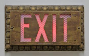 Pasadena Civic Auditorium: Exit sign closeup
