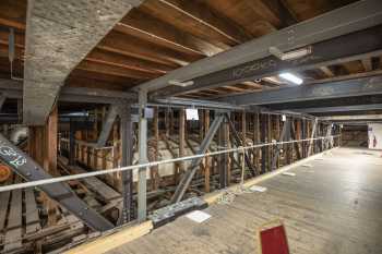 Edinburgh Playhouse, United Kingdom: outside London: Auditorium Attic, looking along the flat area above the proscenium arch from House Right to House Left in the distance