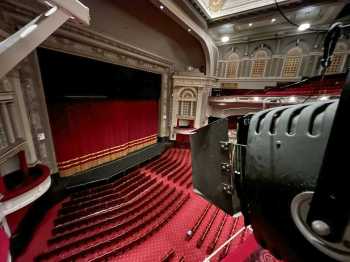 Edinburgh Playhouse, United Kingdom: outside London: House Tabs / Main Drape Warmer (Strand Patt 243) as seen from House Left