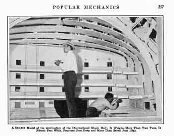 Photo of the large-scale model of Radio City Music Hall, as featured in the March 1933 edition of <i>Popular Mechanics</i> (JPG)