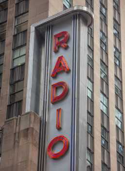 Radio City Music Hall, New York: Vertical Sign Closeup