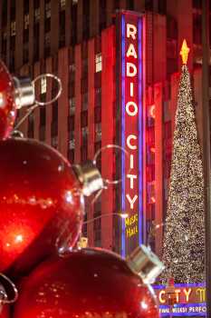 Radio City Music Hall, New York: Radio City Music Hall and Christmas Baubles in the Lilholts Pooley Pool