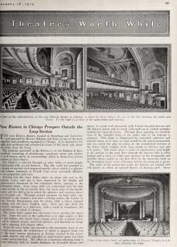 News of the new theatre, as printed in the 18th January 1919 edition of <i>Motion Picture News</i> (5MB PDF)