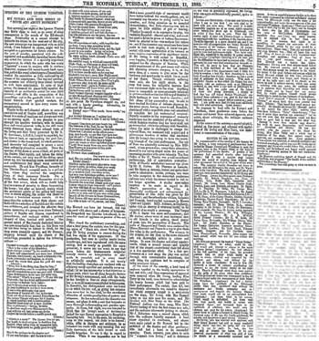 Review of the opening night from “The Scotsman” of 11th September 1883, courtesy Johnston Press Plc, scanned online by the British Newspaper Archive (1MB PDF)