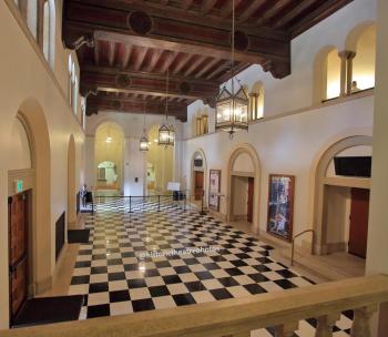 Royce Hall, UCLA: Lobby from Balcony stairs
