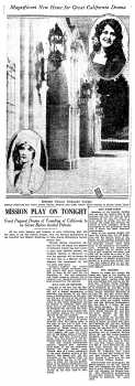 News of the theatre’s opening night, as printed in the 5th March 1927 edition of the <i>Los Angeles Times</i> (1MB PDF)
