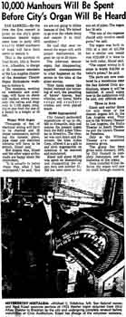 News of the theatre organ’s rehabilitation as printed in the 2nd January 1969 edition of the <i>Los Angeles Times</i> (1.5MB PDF)