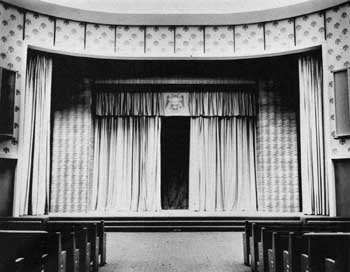 Cobb Auditorium Stage following 1965 remodel; courtesy Scottish Rite Cathedral Association of Pasadena, Inc. (JPG)