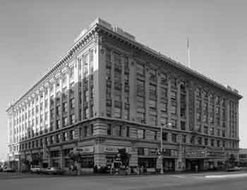 Exterior photo of the Spreckels Theatre Building from the 1966 Historic American Buildings Survey (JPG)