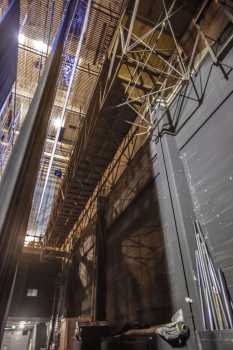 Spreckels Theatre, San Diego: Stage Rear Wall and Paint Bridge