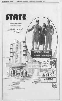 Opening advert as printed in the 24th December 1935 edition of the <i>Austin American-Statesman</i> (JPG)