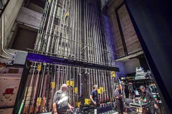 The Theatre at Ace Hotel, Los Angeles: Counterweight Wall from Upstage