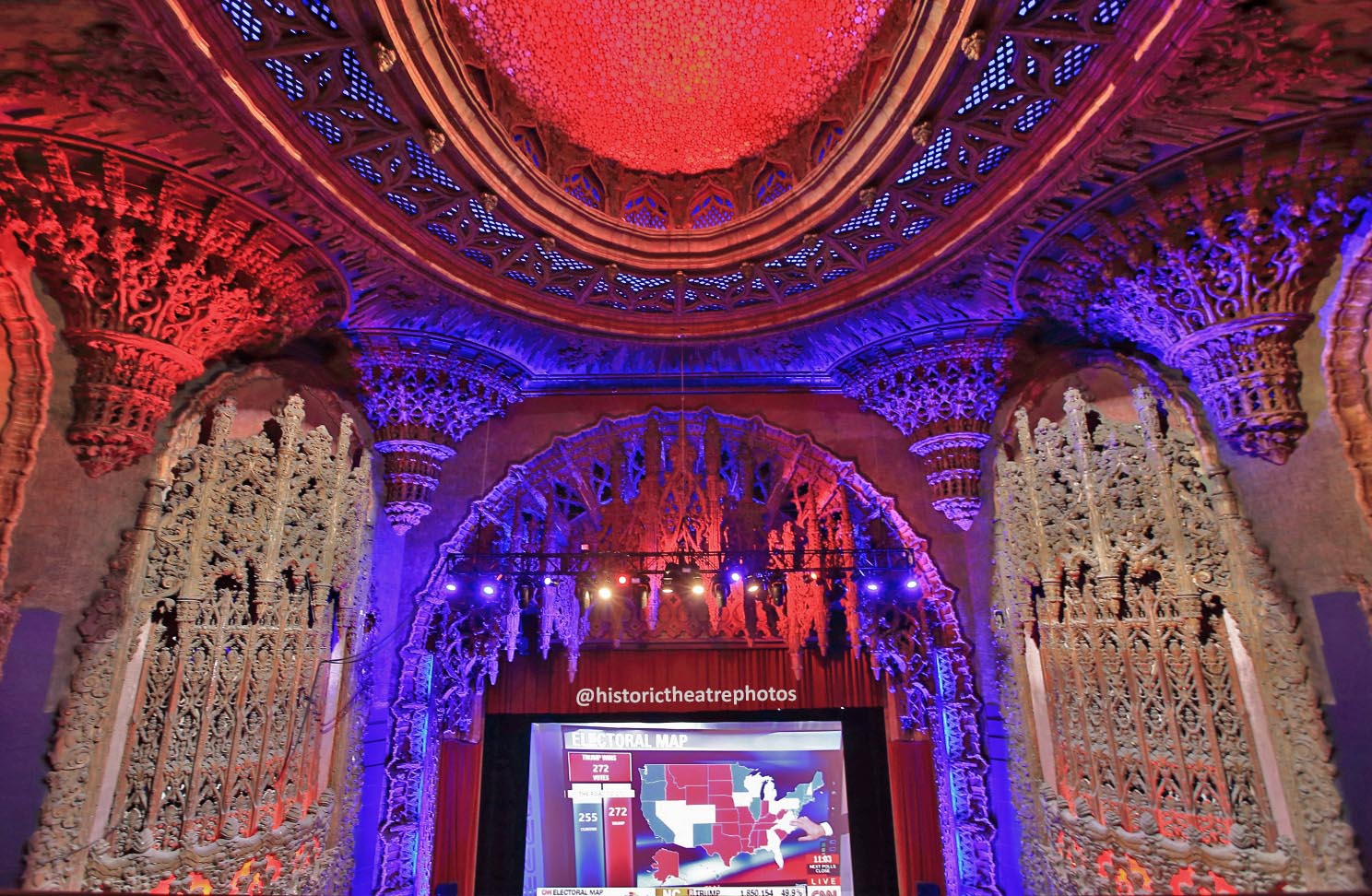 The Theatre at Ace Hotel, Los Angeles: Election Night 2016 from Balcony center