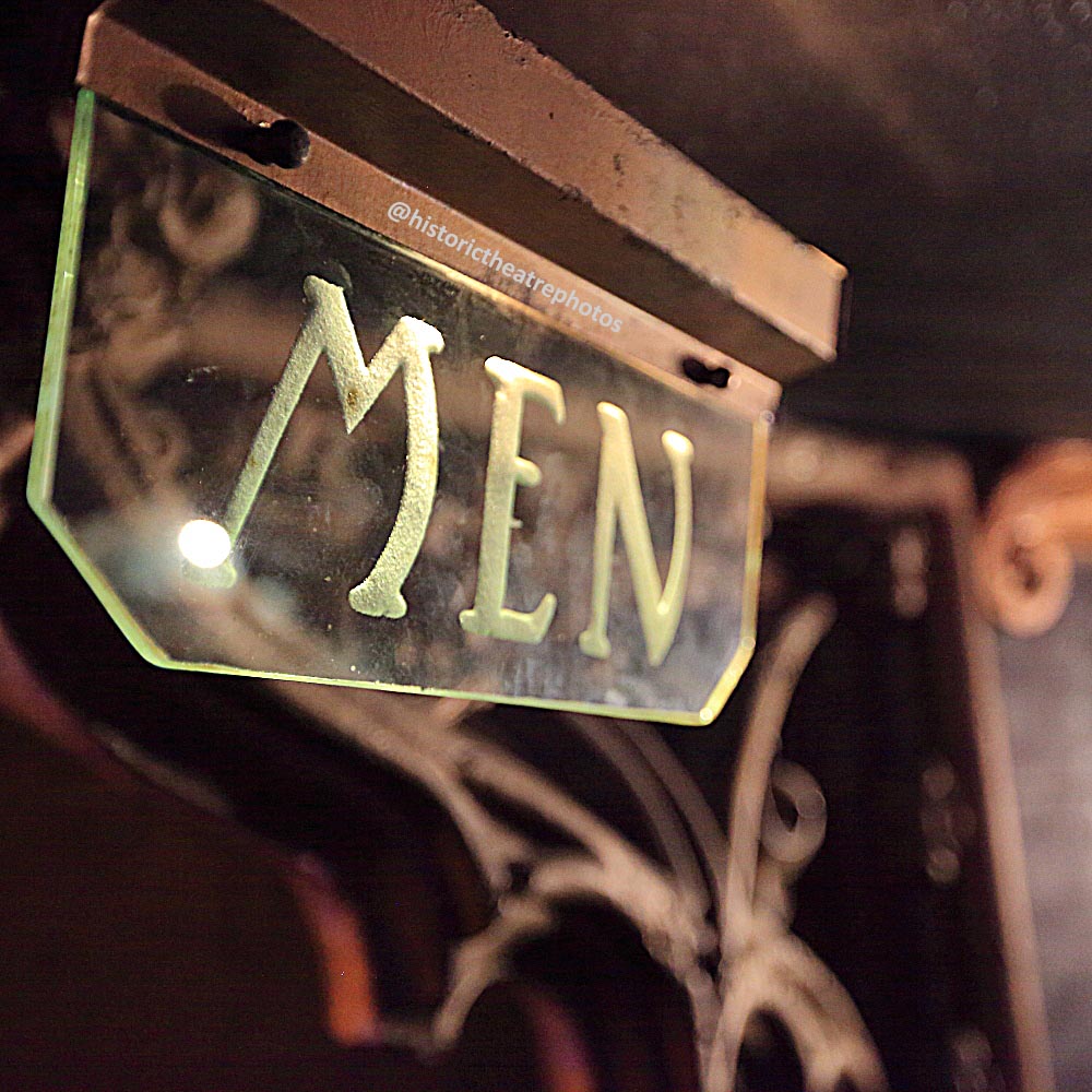 The Theatre at Ace Hotel, Los Angeles: Mens Room signage