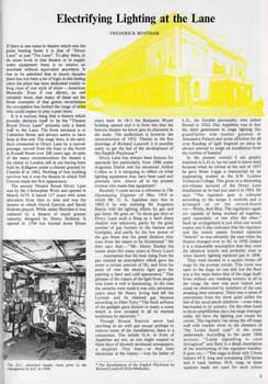 4-page feature on the various lighting systems installed at the Theatre Royal Drury Lane, from the Summer 1977 edition of <i>Tabs</i> (2.6MB PDF)
