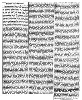 Preview of the soon-to-be-reopened theatre as printed in the 16th October 1880 edition of the <i>Glasgow Herald</i> (900 KB PDF)