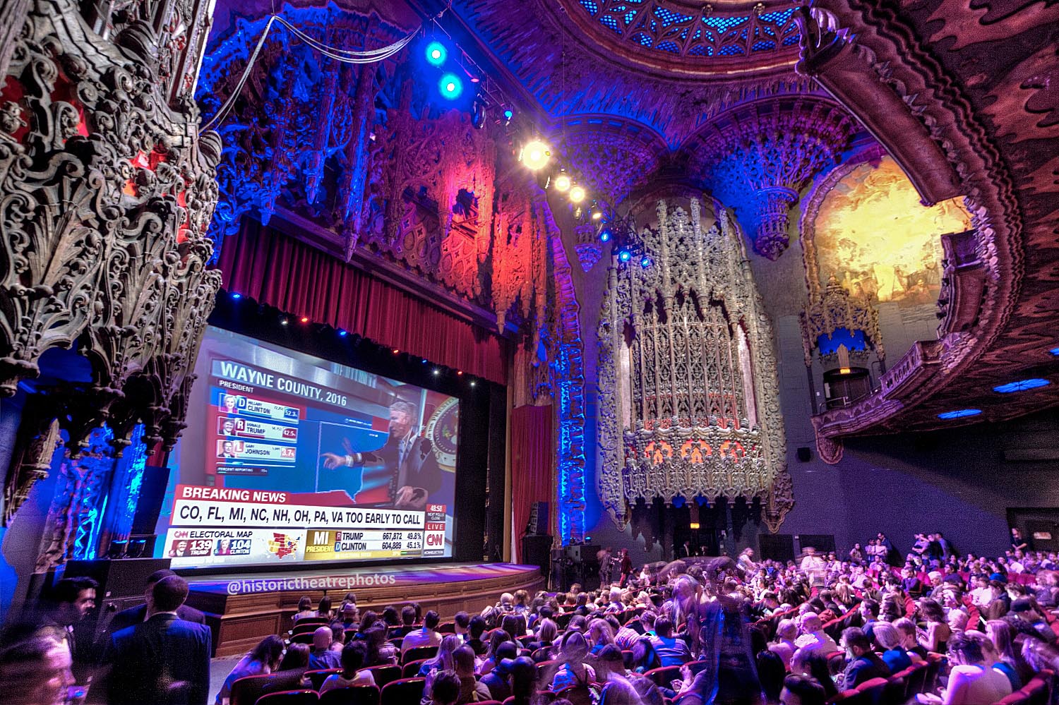 The United Theater on Broadway, Los Angeles: Election Night 2016 from Orchestra