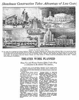 News of accelerated theatre building around Los Angeles, including the Warner Grand, as reported in the 4th May 1930 edition of the <i>Los Angeles Times</i> (310KB PDF)