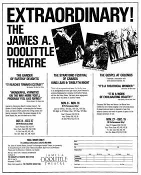 Opening ad for the Center Theatre Group season at the newly-named <i>James A. Doolittle Theatre</i>