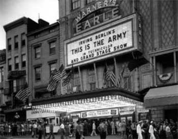 Theatre exterior as the <i>Earle Theatre</i>